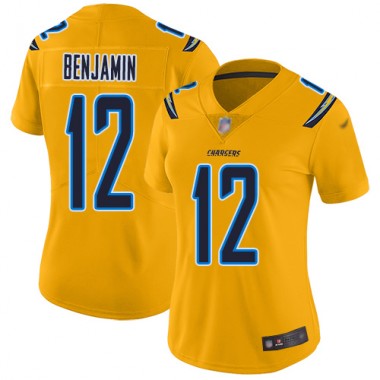 Los Angeles Chargers NFL Football Travis Benjamin Gold Jersey Women Limited  #12 Inverted Legend->youth nfl jersey->Youth Jersey